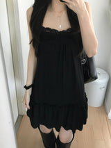 Pintuck Frill Mini Dress (2 colors)