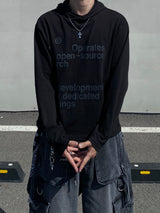 Resert Lettering Crop Hoodie 3C