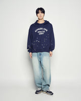 25FW ペイントエフェクトフーディー ライトネイビー