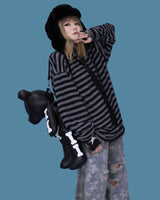 striped boxy knit mtm (3color)