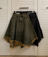 Nairo Unbalance Denim Surgery Midi Skirt