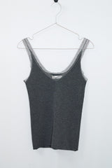 Lace Deep V-Knit (Charcoal)