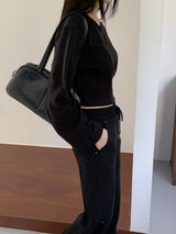 Sweat Cropped Top Black