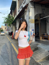 ストロベリープリーツミニスカート