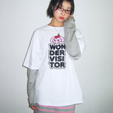 プリントロゴレイヤードフリル長袖Tシャツ  [2 color]