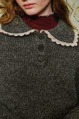 Anna Wool Collar Knit [Gray]
