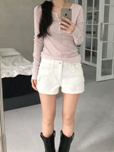 ボタン長袖Tシャツ (2 colors)