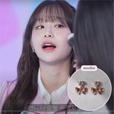 [CHUU Piercing] Heart Crystal and Ribbon Piercing - Rosegold