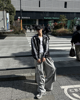 glossy track windbreaker