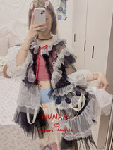 Dark style cardigan skirt