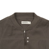 BANDING CROPPED COTTON JACKET (KHAKI BROWN)