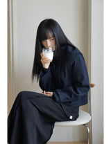 SOFT HOODED COAT(NAVY)
