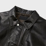 ウォッシードエコレザーブルゾン (Dark Brown)