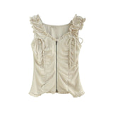 Riel Shirring Zip Top