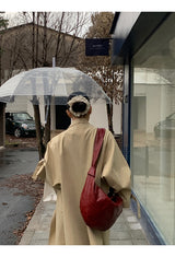 high-end wide long trench coat
