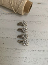 Mini flower pop pearl hair-pin(4pcs)