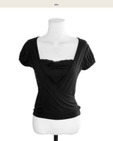 plumpy wrap lace glam top