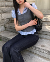 Apieu Layered Short-Sleeve Blouse