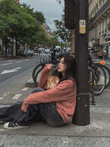 Akiji カットワイドデニムパンツ