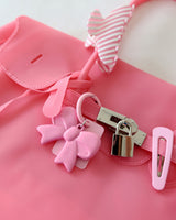 Pink Mint Pastel Ribbon Keyring