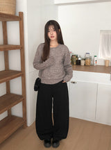 Baran Wool Loose Fit Long Sleeve Button Knit