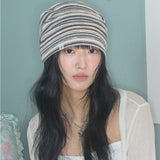 ヴィンテージストライプビーニー ブラウン