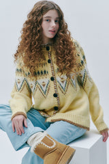 Atelier Jacquard Knit Cardigan [Lemon]