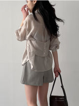 [Bustier SET] Artique Tencel Seethrough Blouse