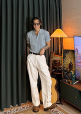 S/S ケーブルカラーショートスリーブニット 8カラー