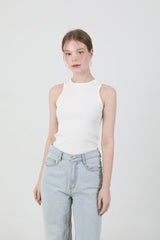 レイヤードツイストTシャツノースリーブセット White