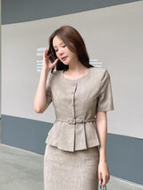 Renne Peplum Jacket (Belt Set)