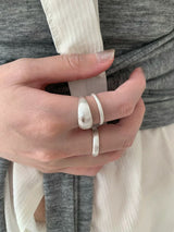 Matt simple silver ring 3SET