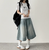 Meli Pintuck Denim Bermuda Shorts [Short & Long Selection*]