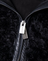 FAUX FUR MULTI ZIPPER BLACK JACKET