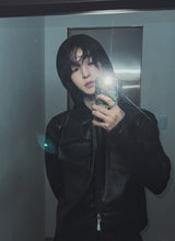 [LANARCH] Noble Leather Pocket Hooded Zip-Up