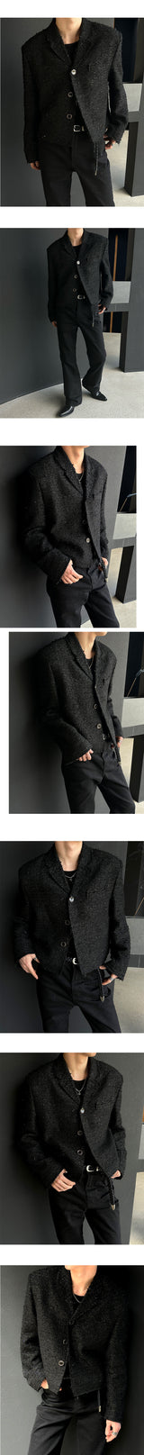 [PREMIUM] Crush glitter tweed jacket(2color)