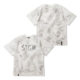 STGM ペイントダーティーウォッシュオーバーサイズショートスリーブTシャツ ホワイト/ブラック