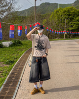 Life Lettering Short Sleeve Knit T-Shirt