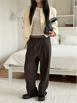 All day semi wide slacks(3color)