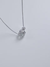 metal heart ball necklace