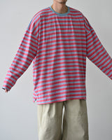 BHNY LOOSE FIT SLIT STRIPED LONG SLEEVE T-SHIRT
