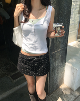 ドットダブルウエストスカートパンツ