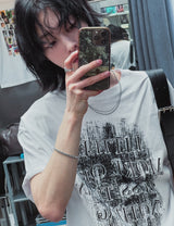 Grunge ナッシングプリンティング半袖Tシャツ