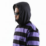 Striped Round Long Sleeve T-Shirts BK/PU