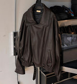 ASCLO Saint Double Collar Leather Jacket (2color)