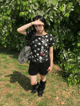 シンクルドットワンショルダーショートスリーブTシャツ (4c)