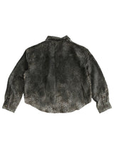 SIGNATURE WASHED AND DISTRESSED LEOPARD PRINT LONG SLEEVE SHIRT