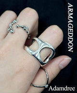 Armageddon Geometry Unique Silver Bold Ring