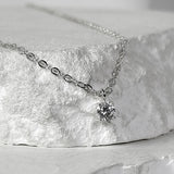 SV925-ジルコニアワンポイントチェーンネックレス_アイスホワイト