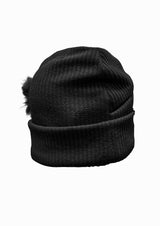  FLUFFY FORM BEANIE . BLACK